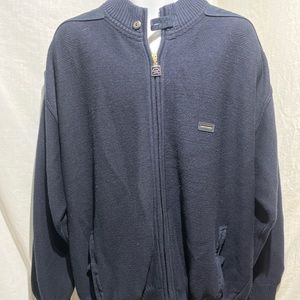 Paul & Shark Yachting Merino Full Zip Wool Sweater/Jacket, Navy Blue, M Size 3XL